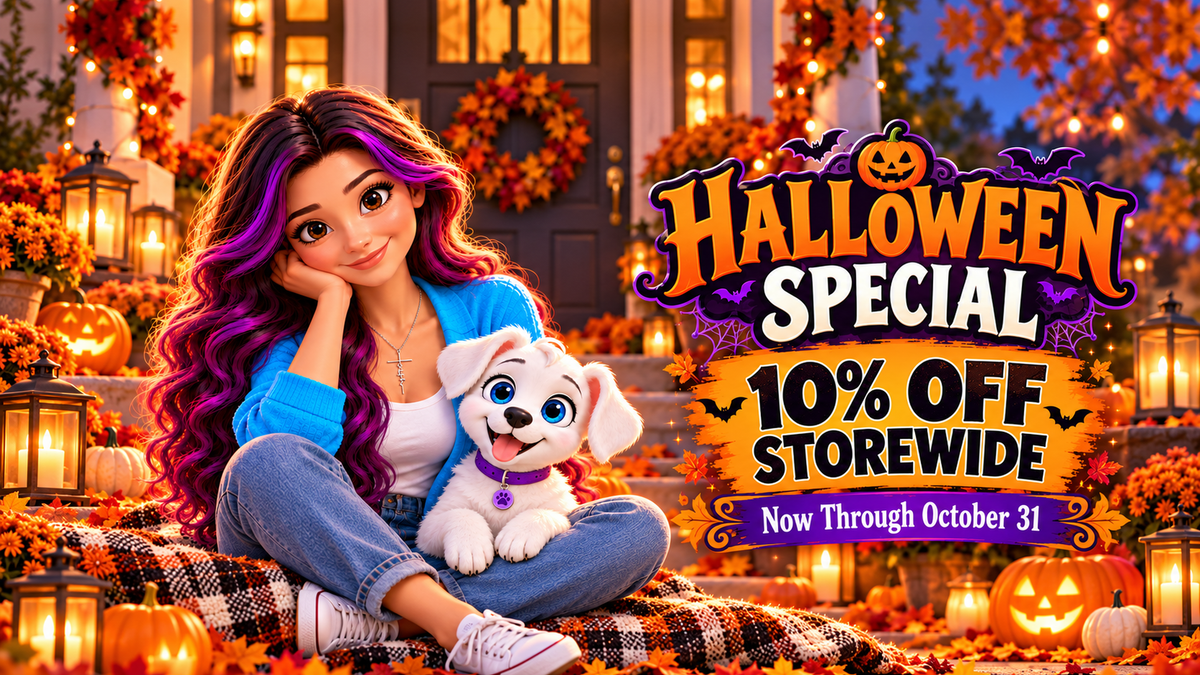 Bella and Blizzard Halloween sale 10 percent off storewide desktop hero banner