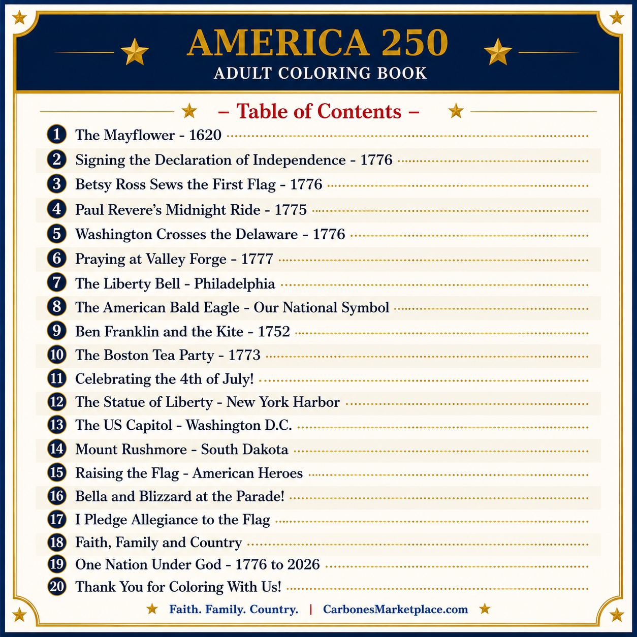 Free America 250 Adult Coloring Book 🇺🇸