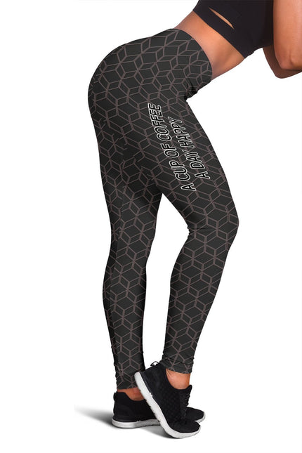 A Cup Of Coffee A Day Women's Leggings - Carbone's Marketplace