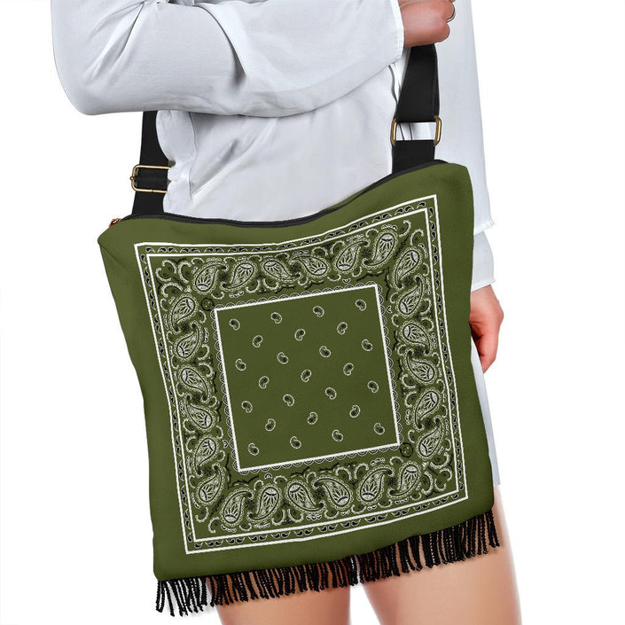 Army Green Bandana Boho Bag - Carbone's Marketplace