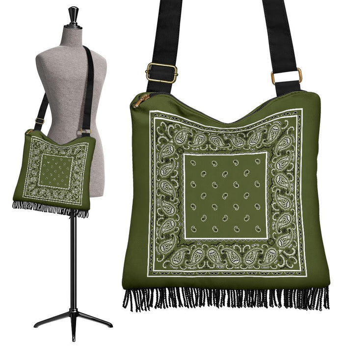 Army Green Bandana Boho Bag - Carbone's Marketplace