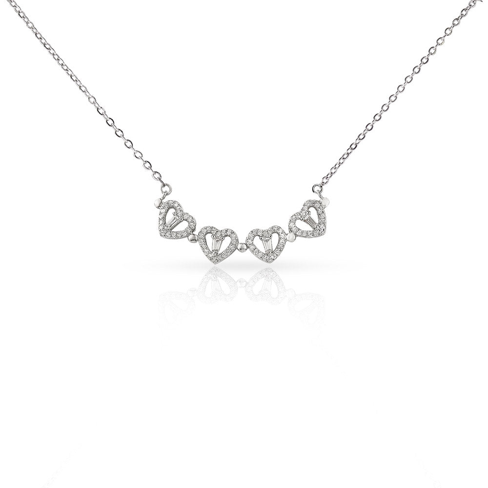 2-in-1 Magnetic Convertible Lucky Clover and Hearts Necklace