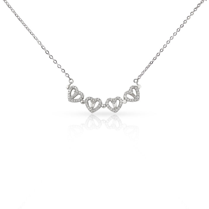 2-in-1 Magnetic Convertible Lucky Clover and Hearts Necklace