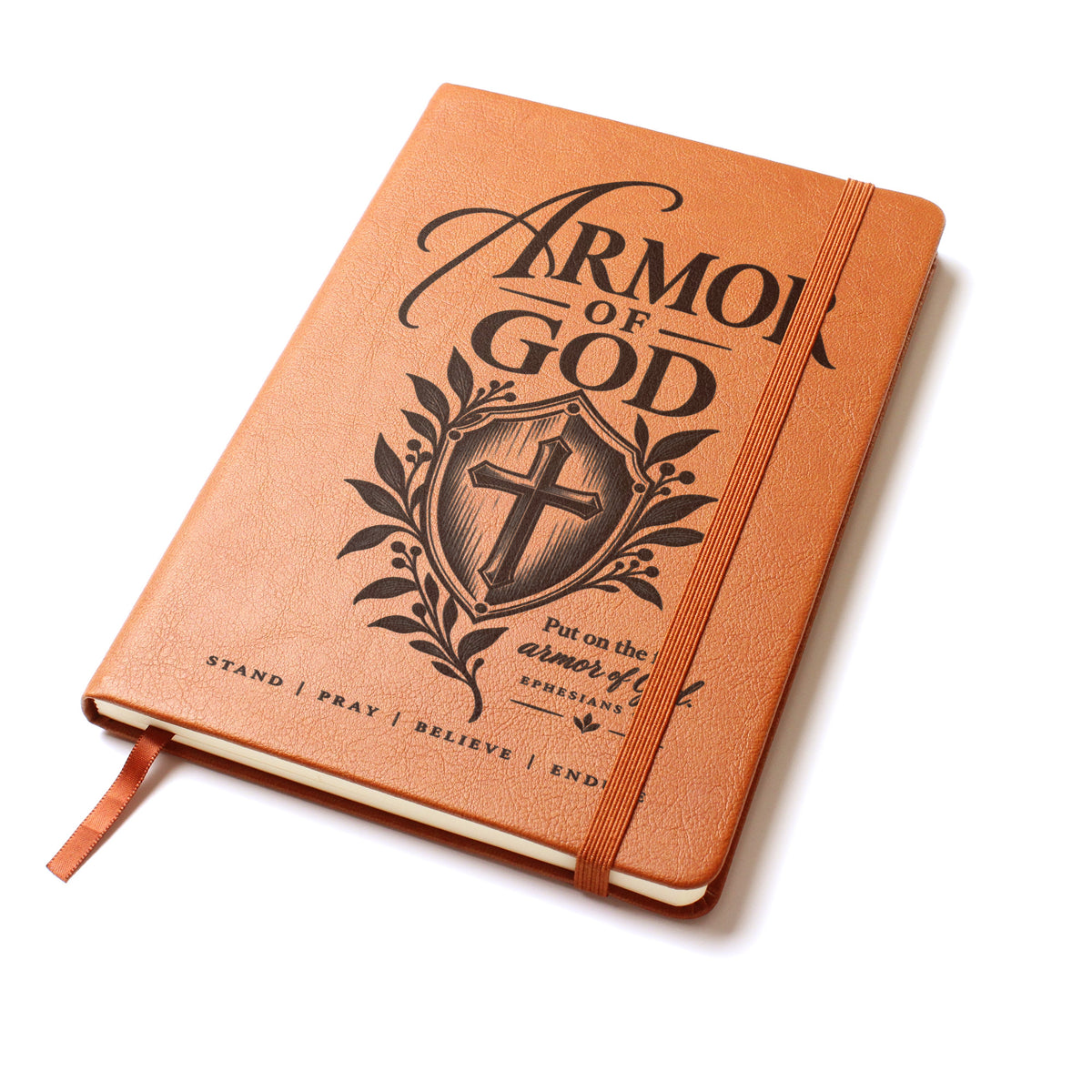 Armor of God – Ephesians 6:11 Engraved Vegan Leather Prayer Journal