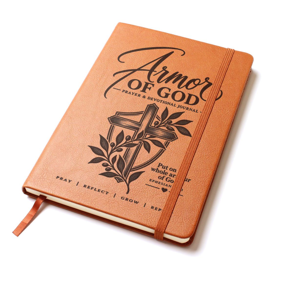 Armor of God – Ephesians 6:11 Engraved Vegan Leather Prayer Journal