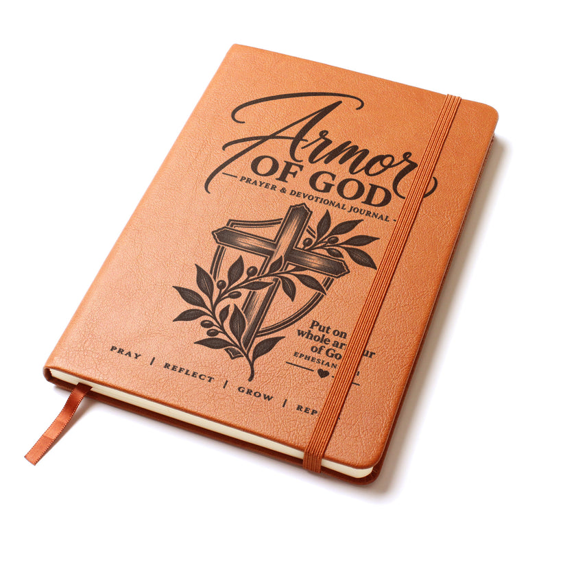Armor of God – Ephesians 6:11 Engraved Vegan Leather Prayer Journal