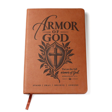 Armor of God – Ephesians 6:11 Engraved Vegan Leather Prayer Journal