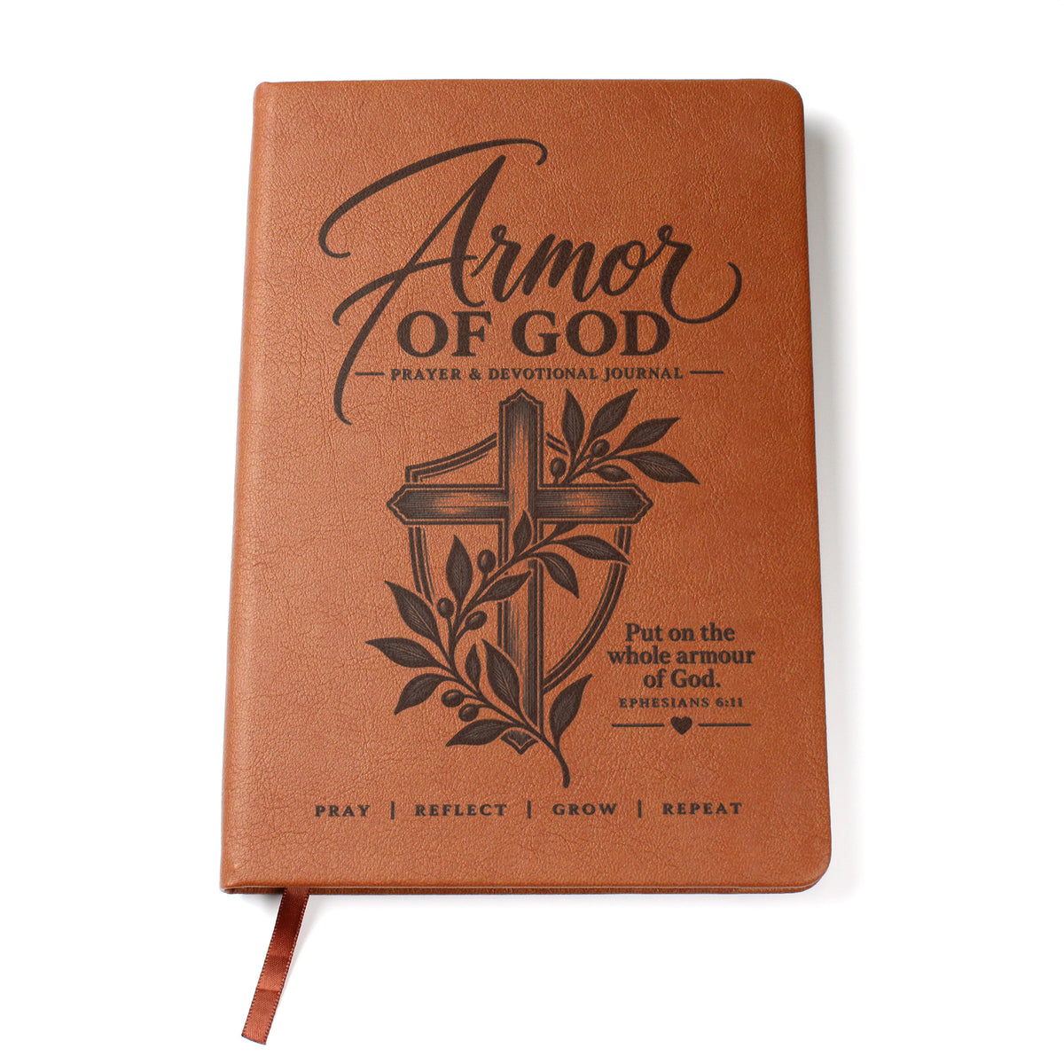 Armor of God – Ephesians 6:11 Engraved Vegan Leather Prayer Journal
