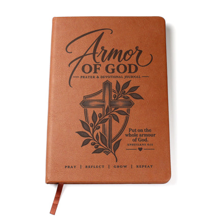 Armor of God – Ephesians 6:11 Engraved Vegan Leather Prayer Journal