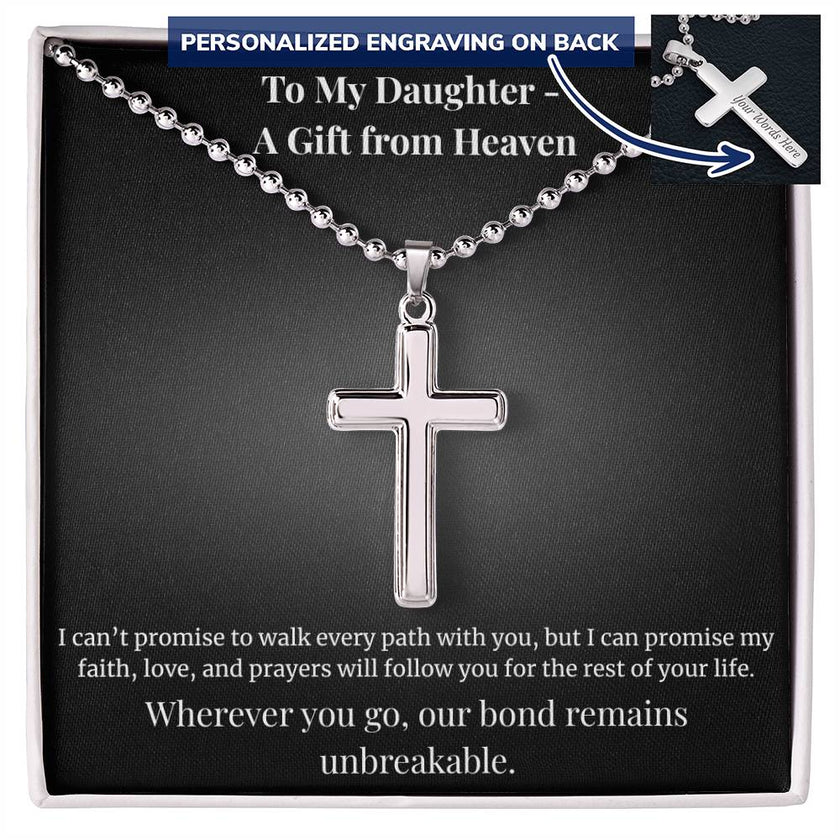 My Daughter - A Gift From Heaven Cross Necklace