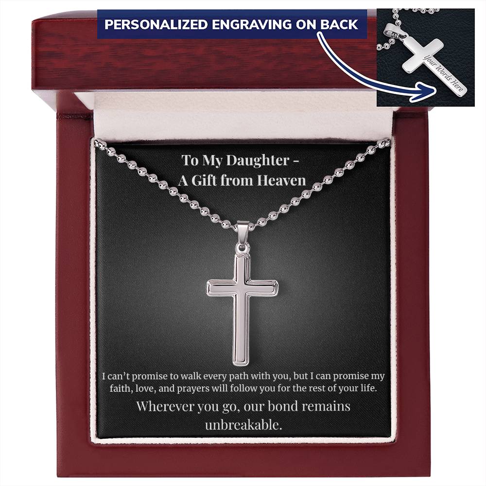My Daughter - A Gift From Heaven Cross Necklace