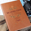 Personalized My Living Faith Journal – Vegan Leather Prayer & Reflection Journal