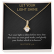 Let Your Light Shine Necklace – Matthew 5:16 Christian Gift
