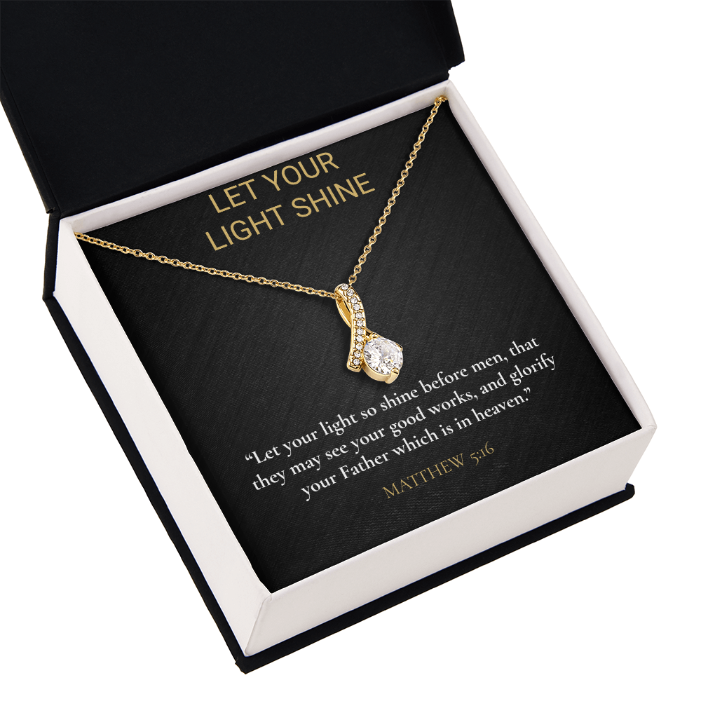 Let Your Light Shine Necklace – Matthew 5:16 Christian Gift