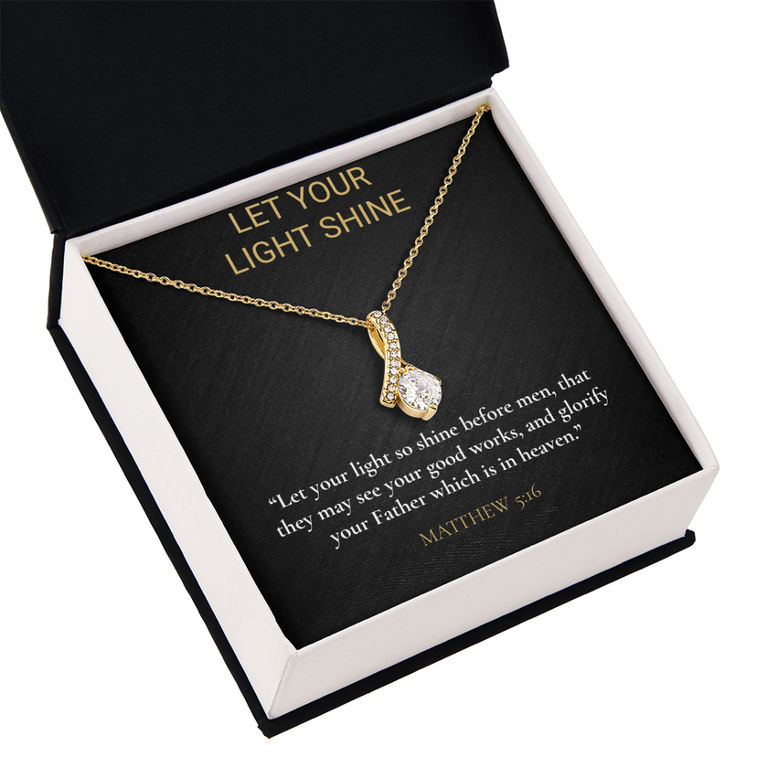 Let Your Light Shine Necklace – Matthew 5:16 Christian Gift