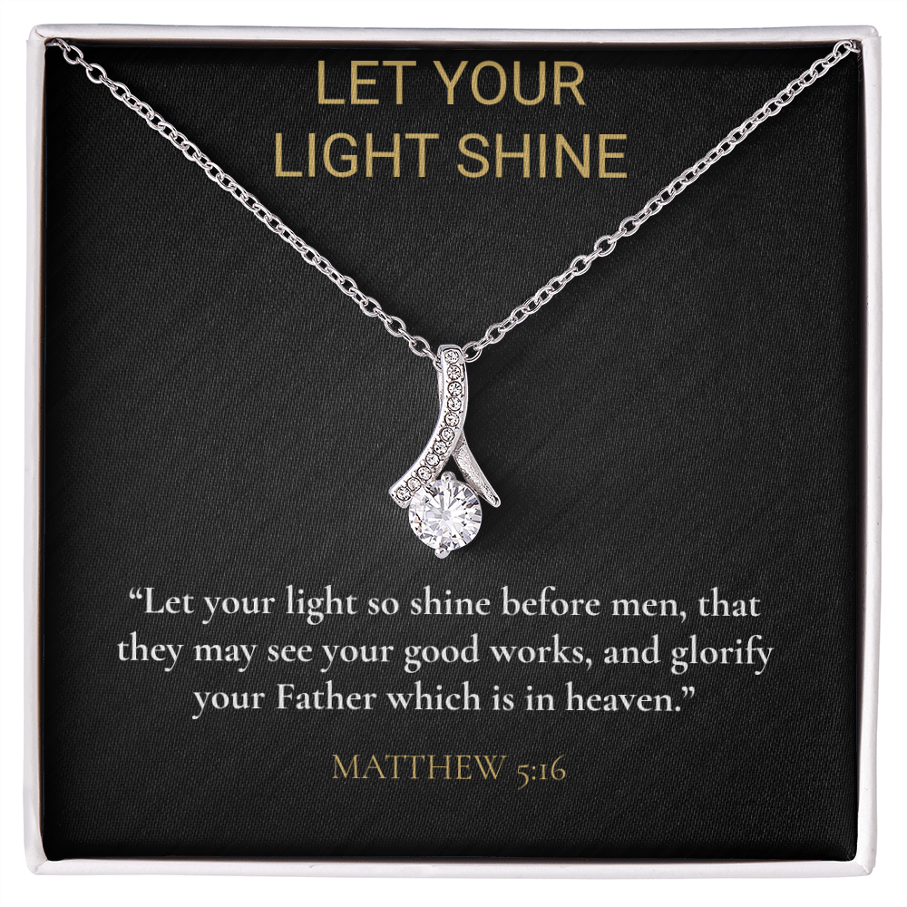 Let Your Light Shine Necklace – Matthew 5:16 Christian Gift