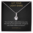 Let Your Light Shine Necklace – Matthew 5:16 Christian Gift