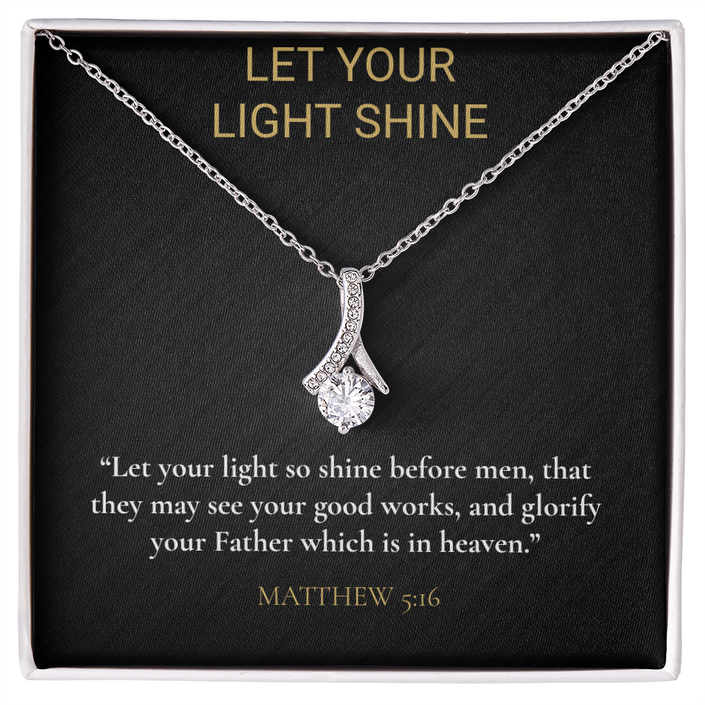 Let Your Light Shine Necklace – Matthew 5:16 Christian Gift