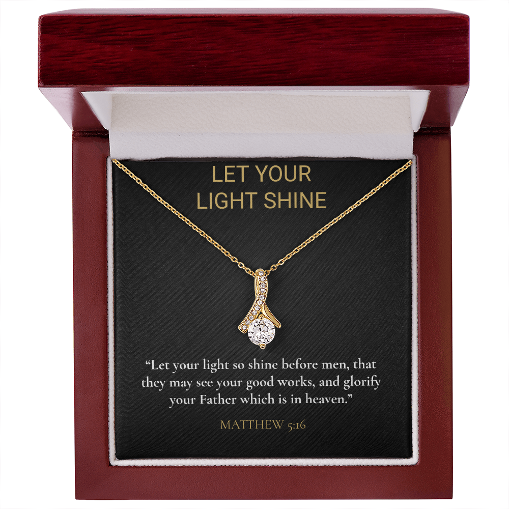 Let Your Light Shine Necklace – Matthew 5:16 Christian Gift