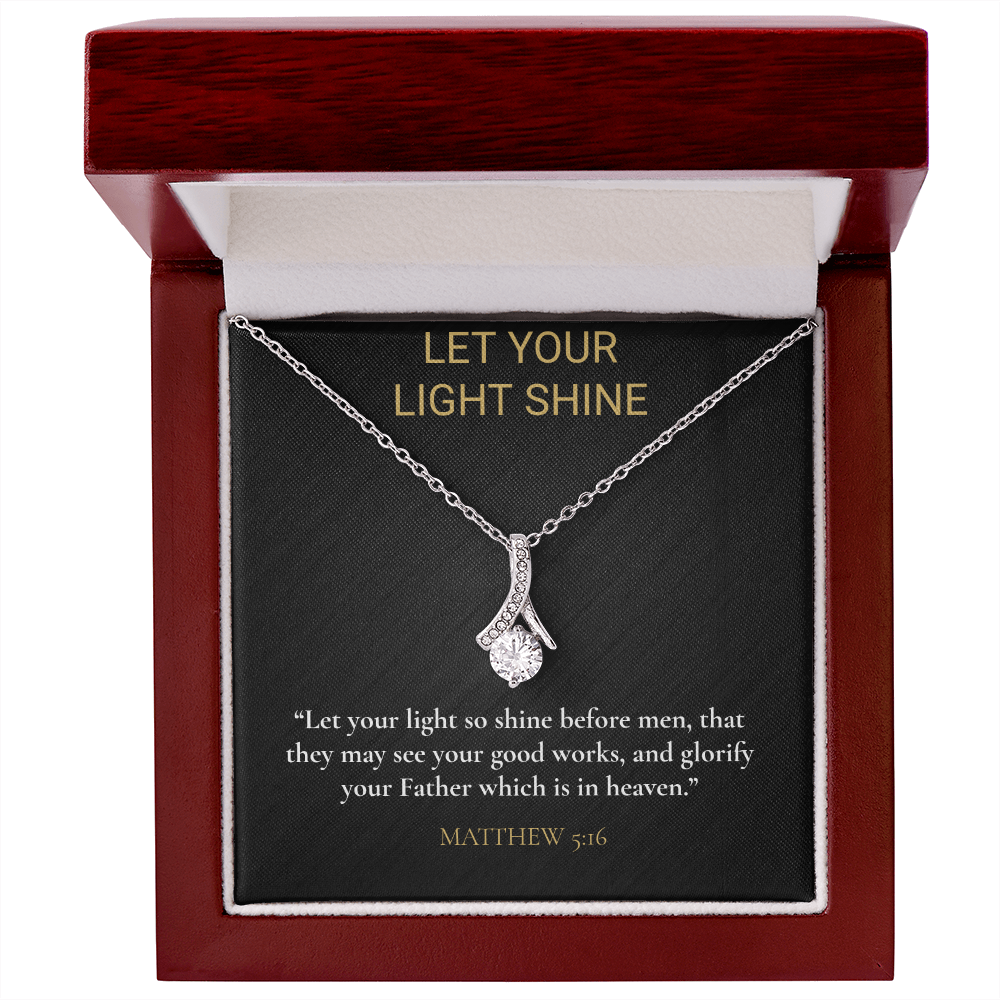 Let Your Light Shine Necklace – Matthew 5:16 Christian Gift