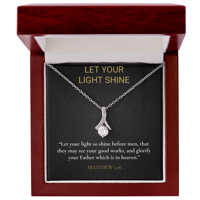 Let Your Light Shine Necklace – Matthew 5:16 Christian Gift
