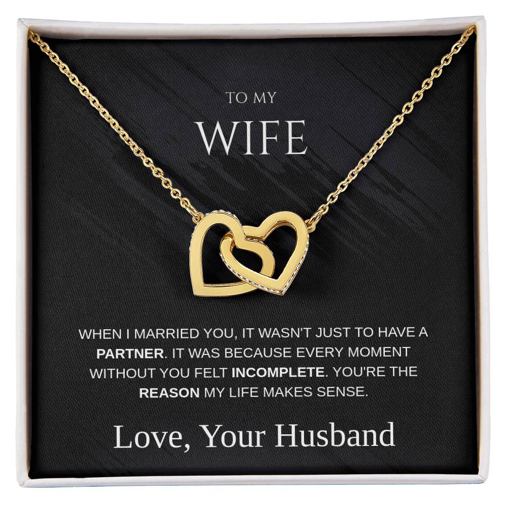 To My Wife – Interlocking Hearts Necklace | Love From Your Husband