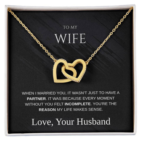 To My Wife – Interlocking Hearts Necklace | Love From Your Husband