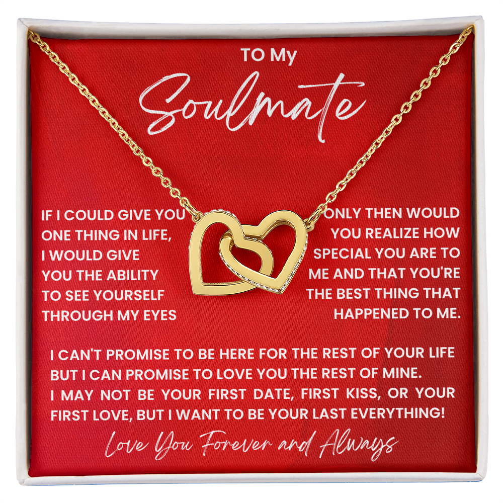 Soulmate Interlocking Hearts Necklace - Romantic Gift for Wife