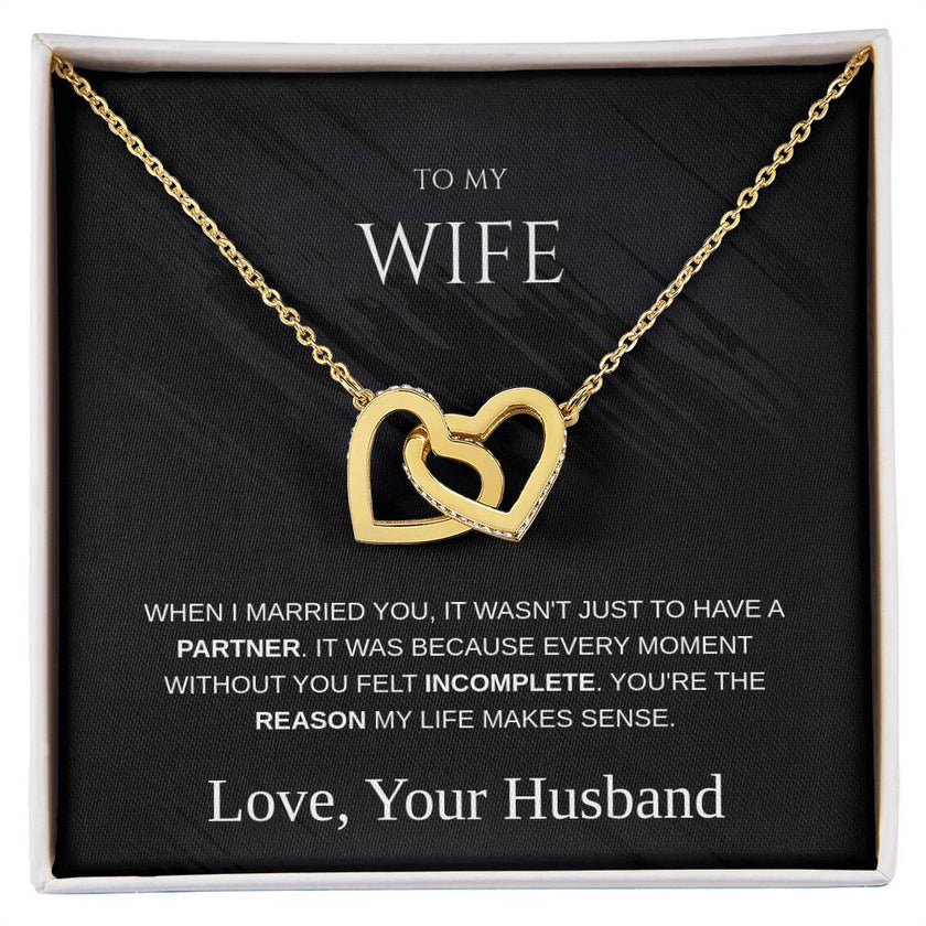 To My Wife – Interlocking Hearts Necklace | Love From Your Husband