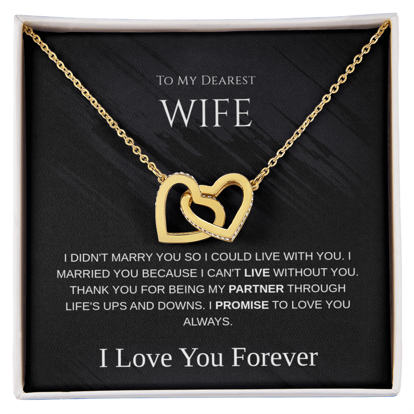 The 'Eternal Bond' Interlocking Hearts Necklace for Wife.