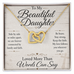To My Beautiful Daughter - Interlocking Hearts Necklace - Anchored In Faith