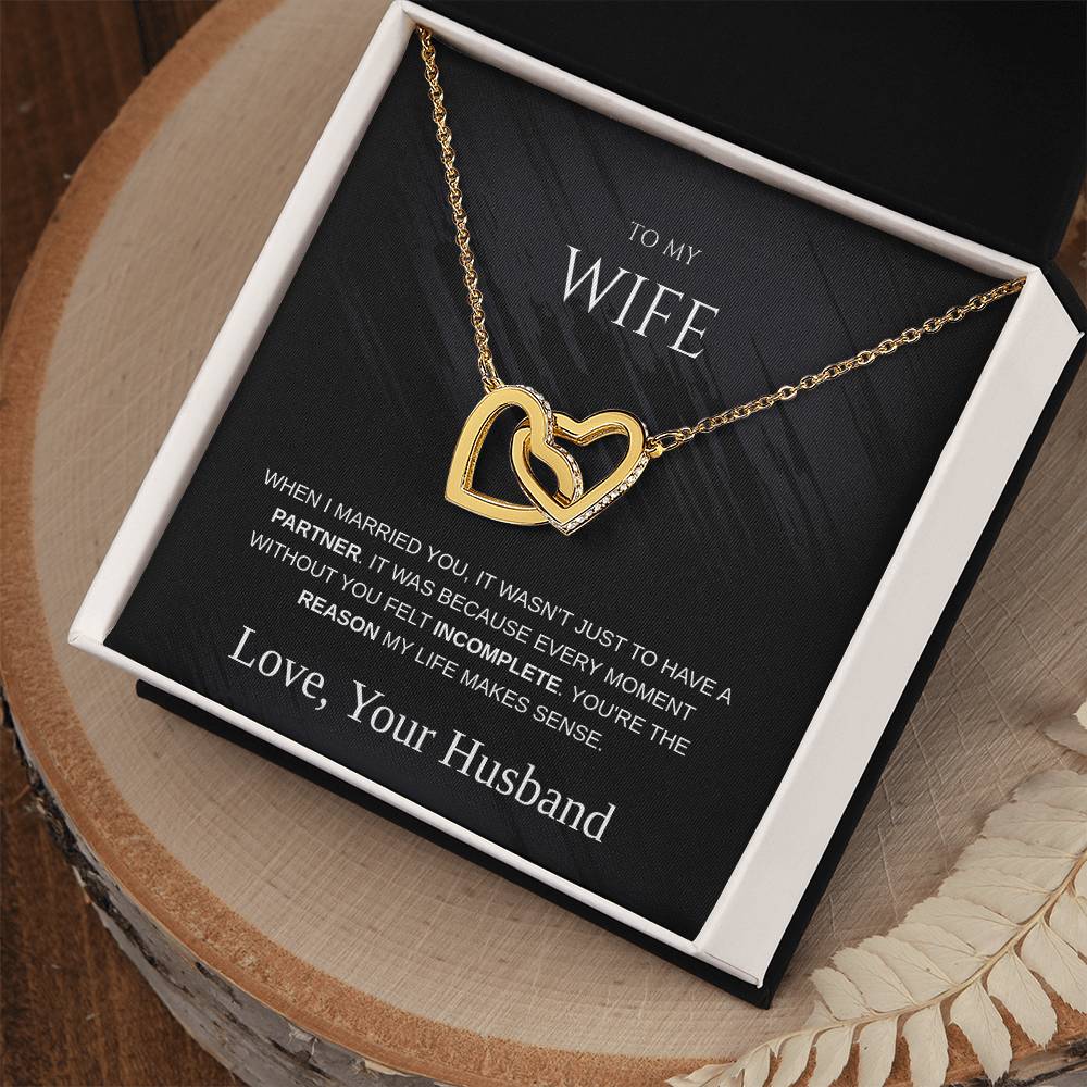 To My Wife – Interlocking Hearts Necklace | Love From Your Husband