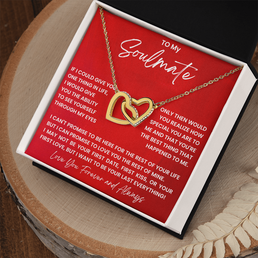 To My Soulmate | Interlocking Hearts Necklace (Yellow & White Gold Variants)