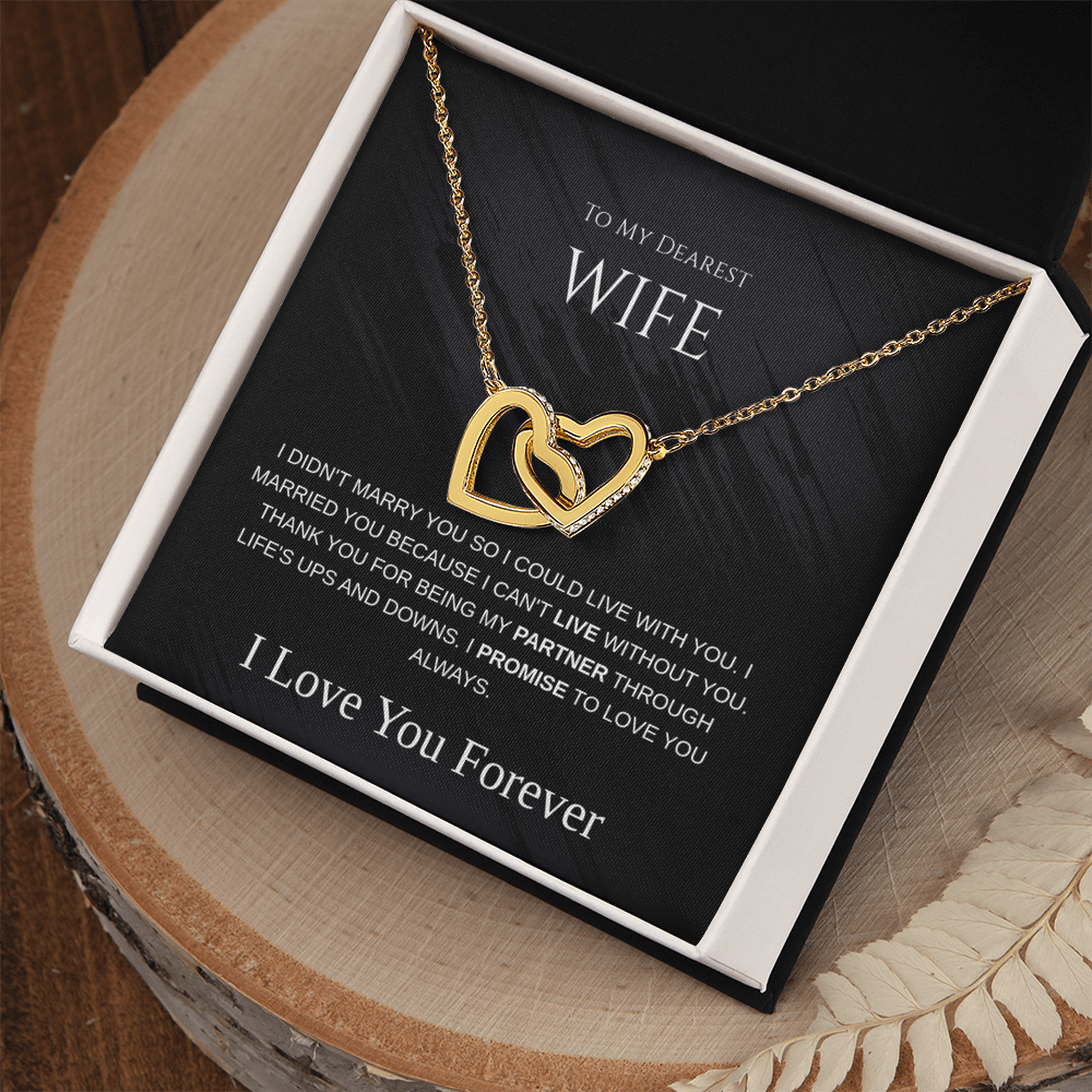 The 'Eternal Bond' Interlocking Hearts Necklace for Wife.