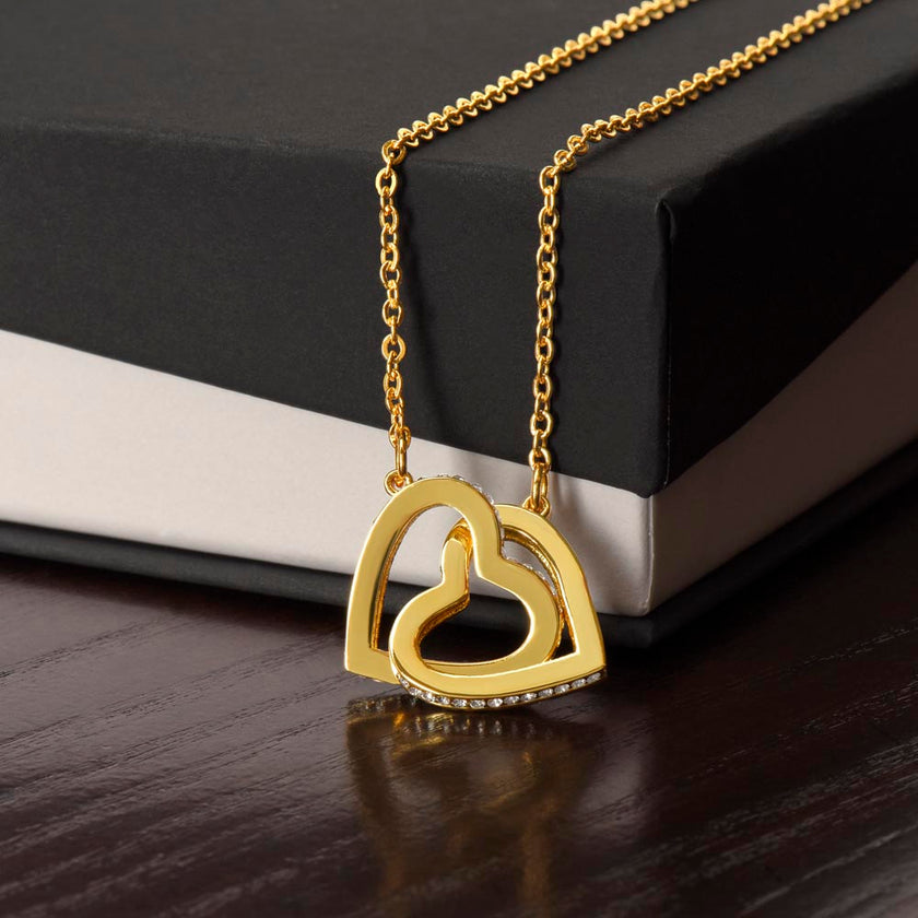 To My Soulmate | Interlocking Hearts Necklace (Yellow & White Gold Variants)
