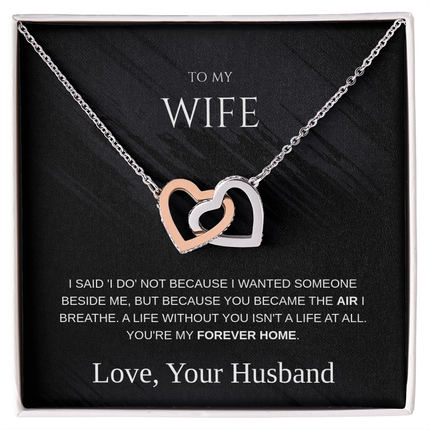 To My Wife - Interlocking Hearts Necklace | Love From Your Husband
