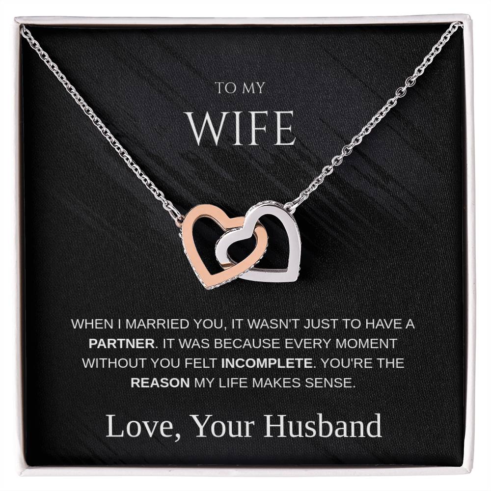 To My Wife – Interlocking Hearts Necklace | Love From Your Husband