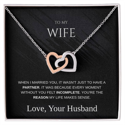 To My Wife – Interlocking Hearts Necklace | Love From Your Husband
