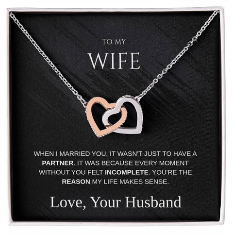 To My Wife – Interlocking Hearts Necklace | Love From Your Husband