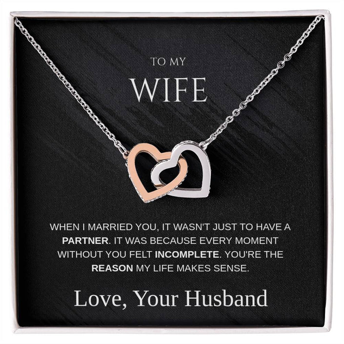 To My Wife – Interlocking Hearts Necklace | Love From Your Husband