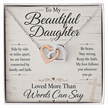 To My Beautiful Daughter - Interlocking Hearts Necklace - Anchored In Faith