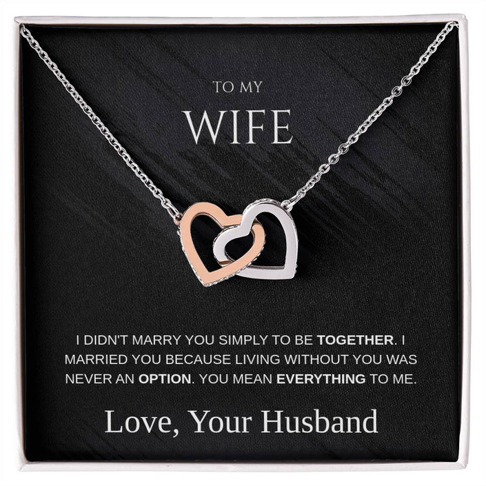 To My Wife – Interlocking Hearts Necklace | Love From Your Husband