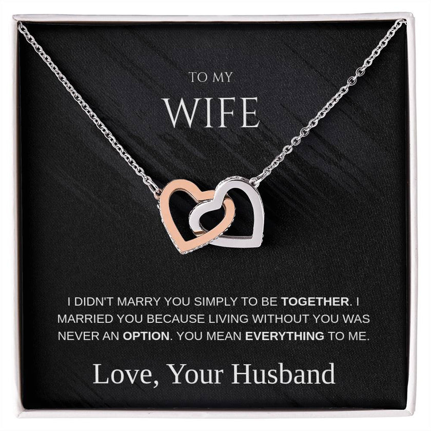 To My Wife – Interlocking Hearts Necklace | Love From Your Husband