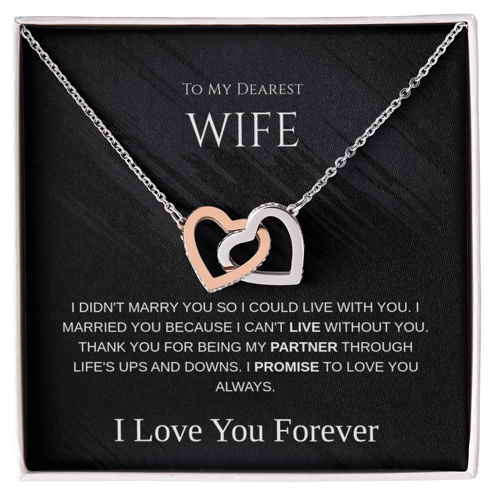 The 'Eternal Bond' Interlocking Hearts Necklace for Wife.