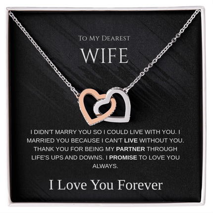 The 'Eternal Bond' Interlocking Hearts Necklace for Wife.