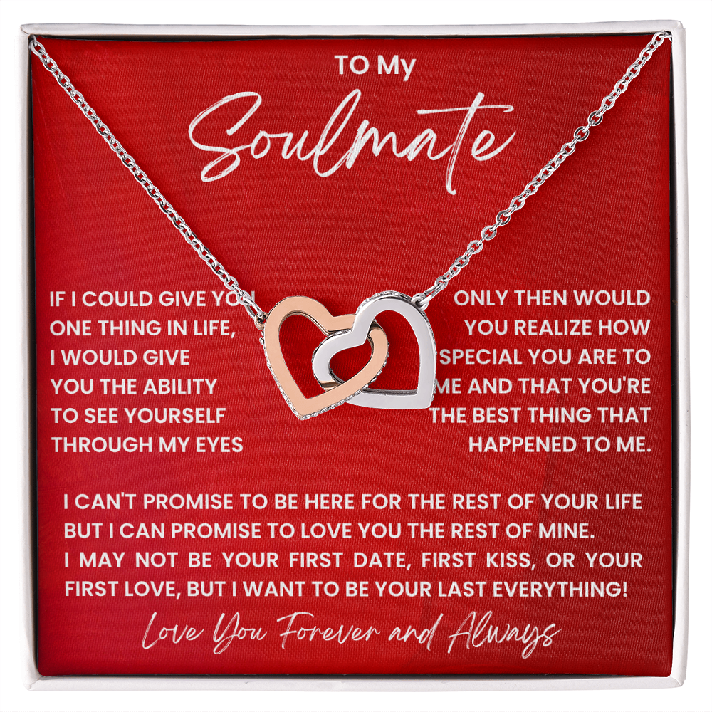 Soulmate Interlocking Hearts Necklace - Romantic Gift for Wife