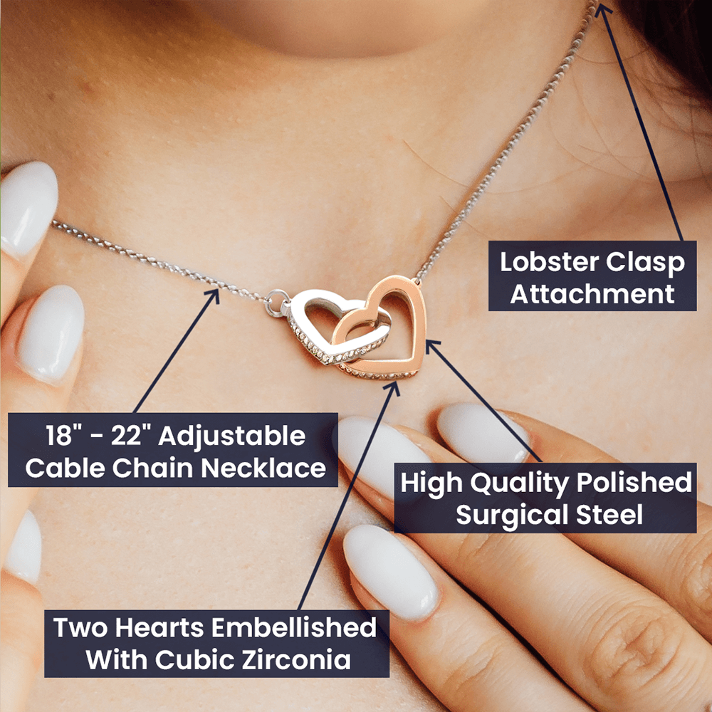 To My Beautiful Daughter - Interlocking Hearts Necklace - Anchored In Faith