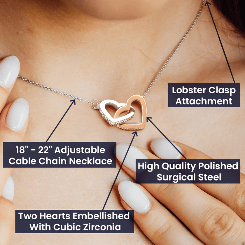 To My Beautiful Daughter - Interlocking Hearts Necklace - Anchored In Faith