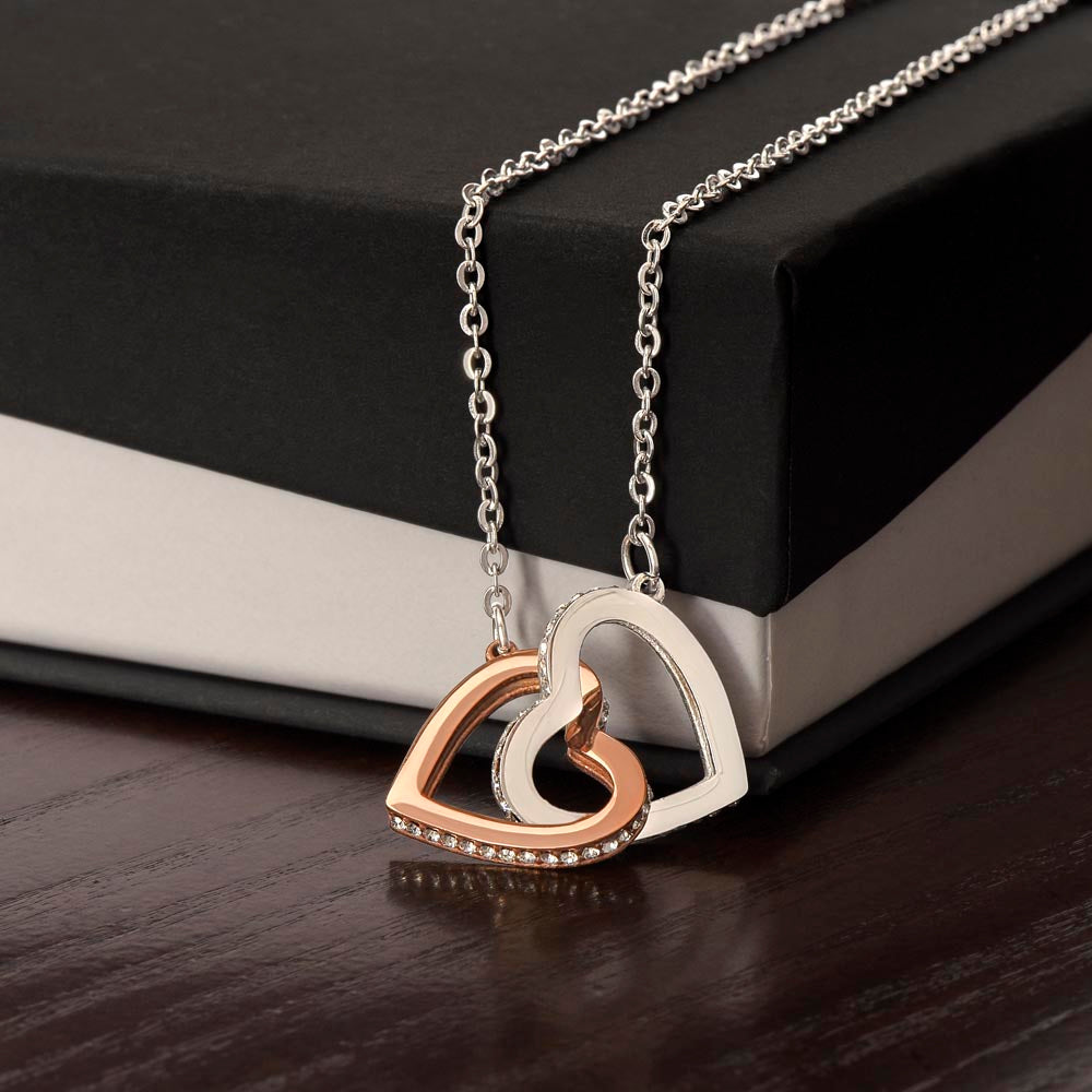 To My Soulmate | Interlocking Hearts Necklace (Yellow & White Gold Variants)