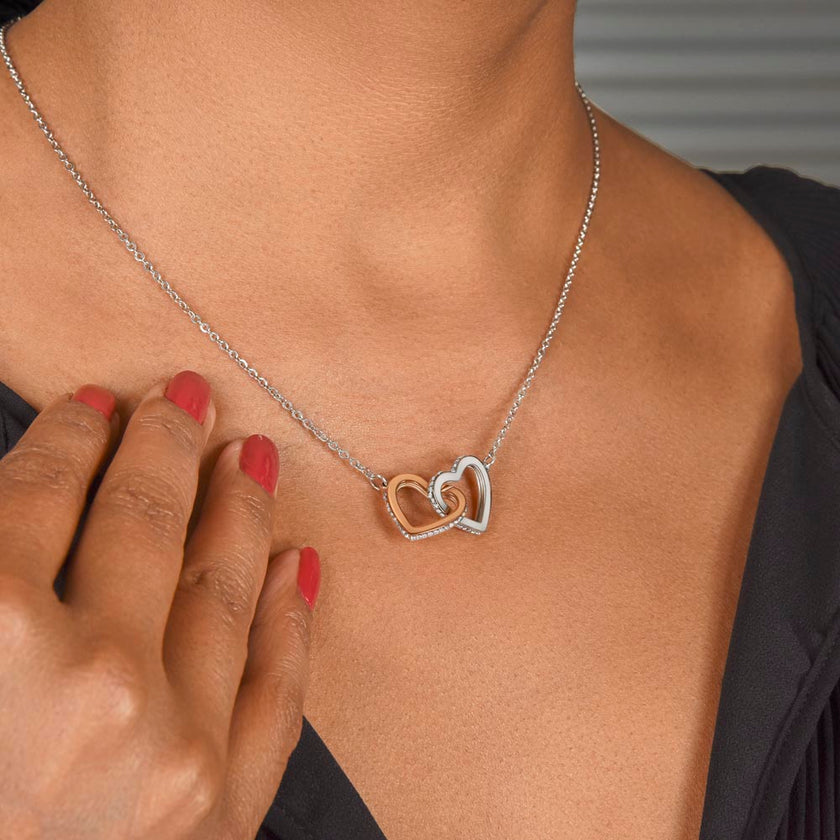 To My Beautiful Daughter - Interlocking Hearts Necklace - Anchored In Faith